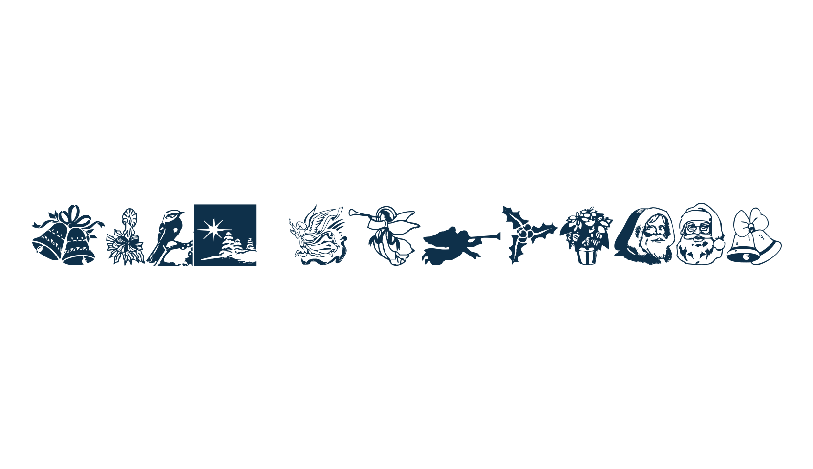 Noel Dingbats, fancy decorative font preview