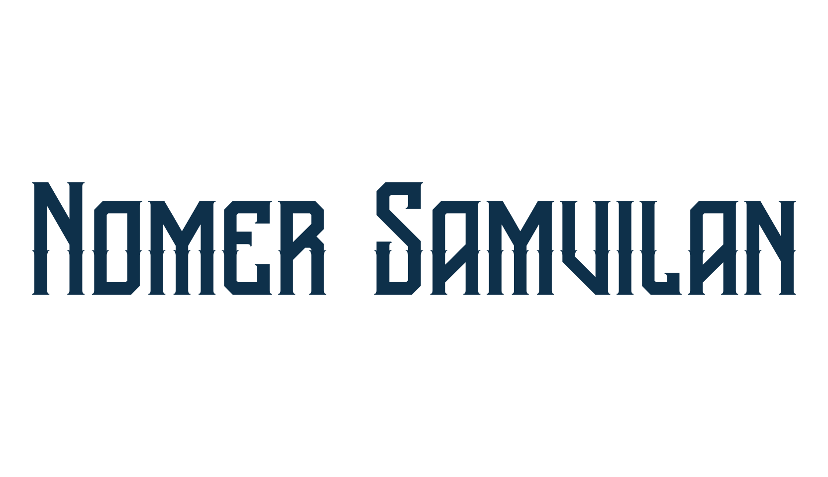 Nomer Samvilan, fancy retro decorative font preview