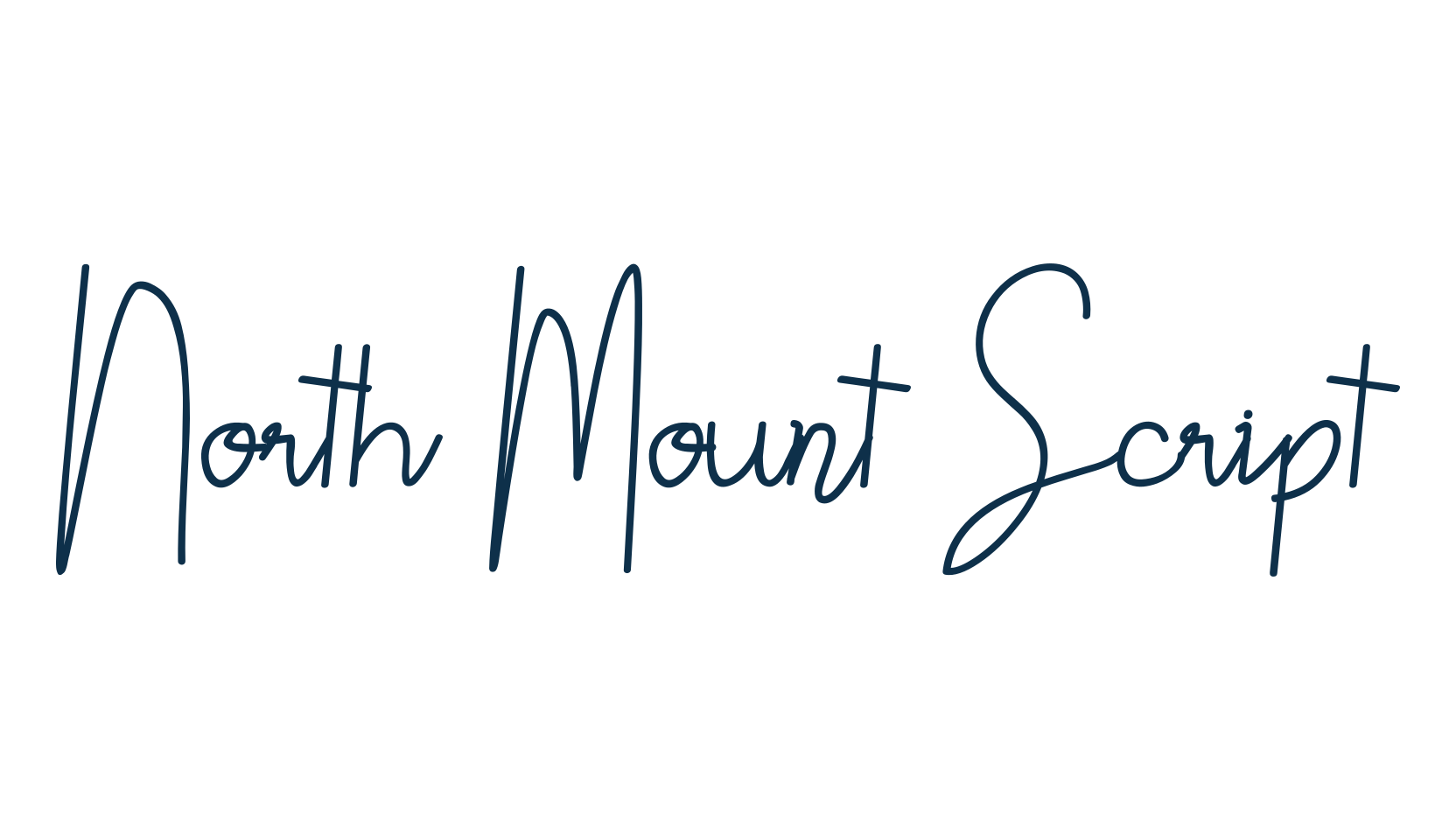 North Mount Script, handwriting font preview