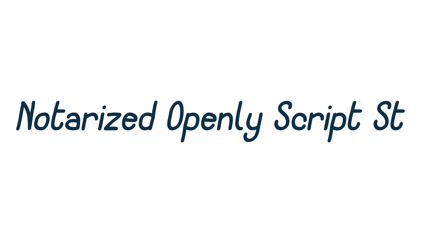 Notarized Openly Script St, display market font preview