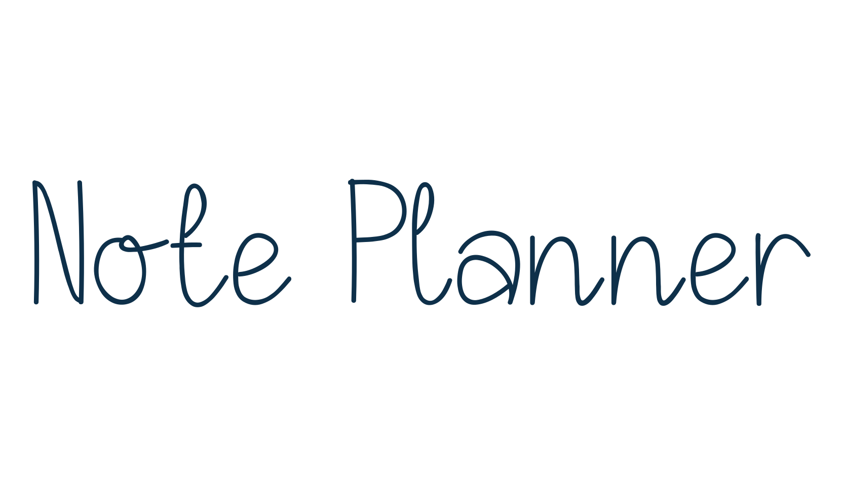 Note Planner, script handwritten fancy decorative calligraphy font preview
