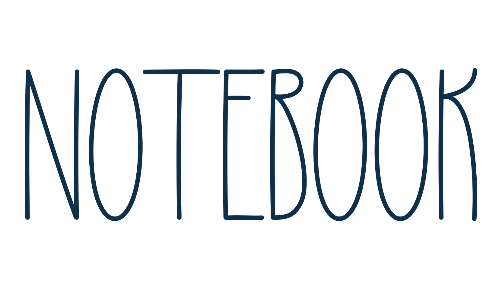 Notebook (notebook-3), script handwritten fancy decorative calligraphy font preview
