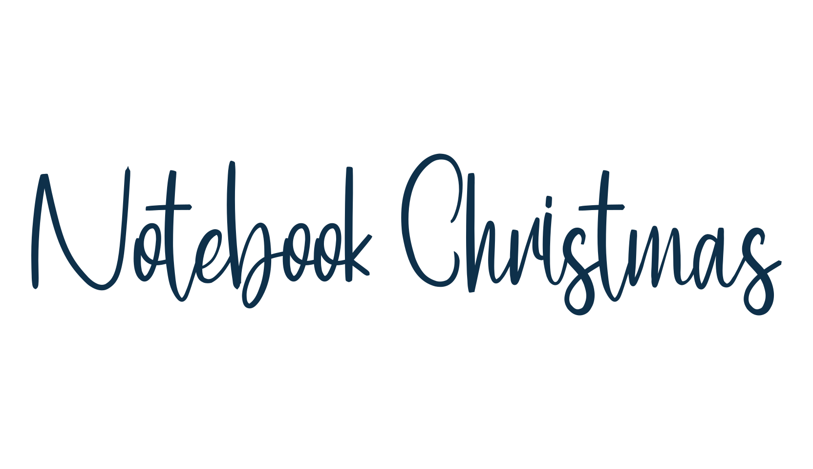 Notebook Christmas, script handwritten fancy decorative calligraphy font preview