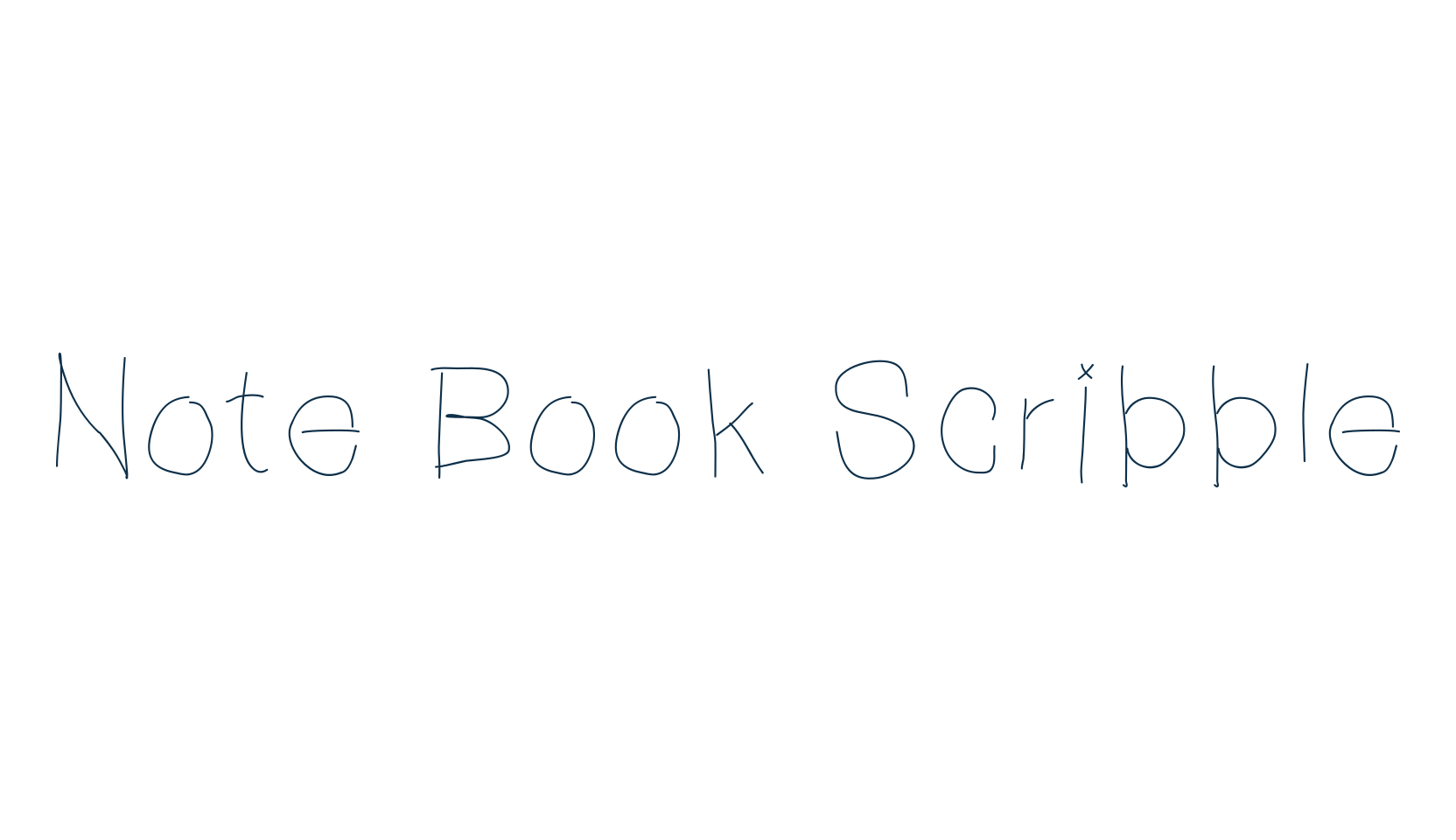Note Book Scribble, handwriting font preview