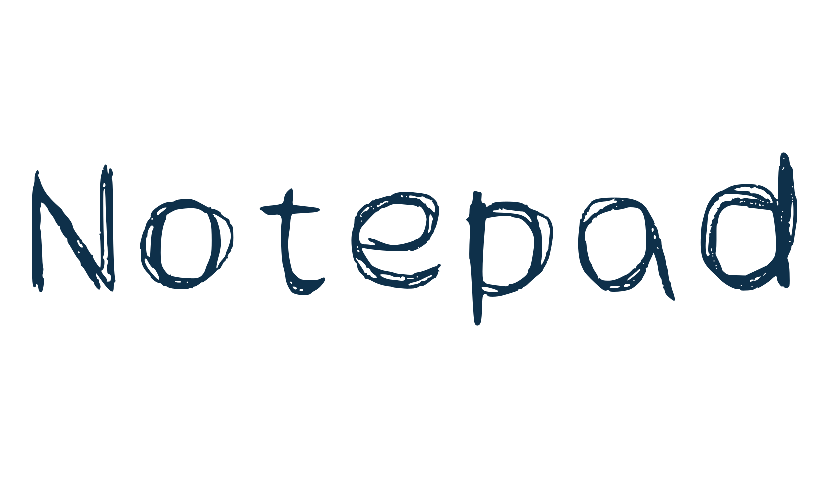 Notepad (notepad-2), script trash fancy decorative calligraphy font preview