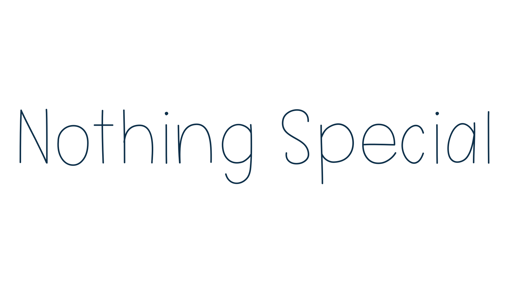 Nothing Special, fancy various decorative script calligraphy font preview