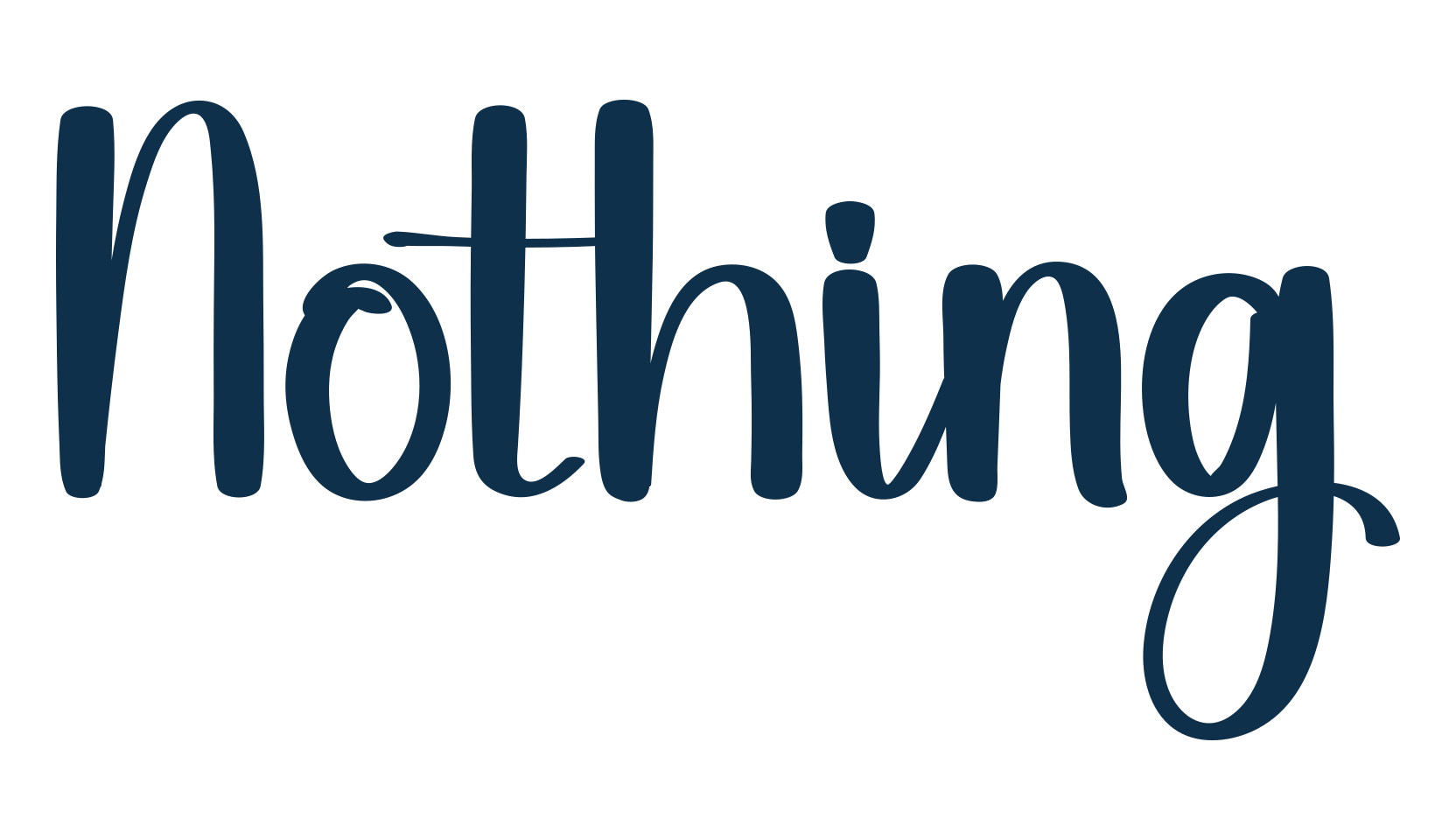 Nothing, script handwritten fancy decorative calligraphy font preview