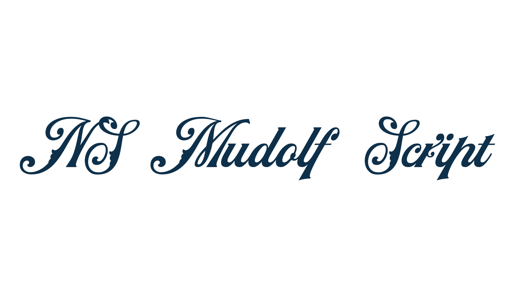 NS Mudolf Script, old school font preview