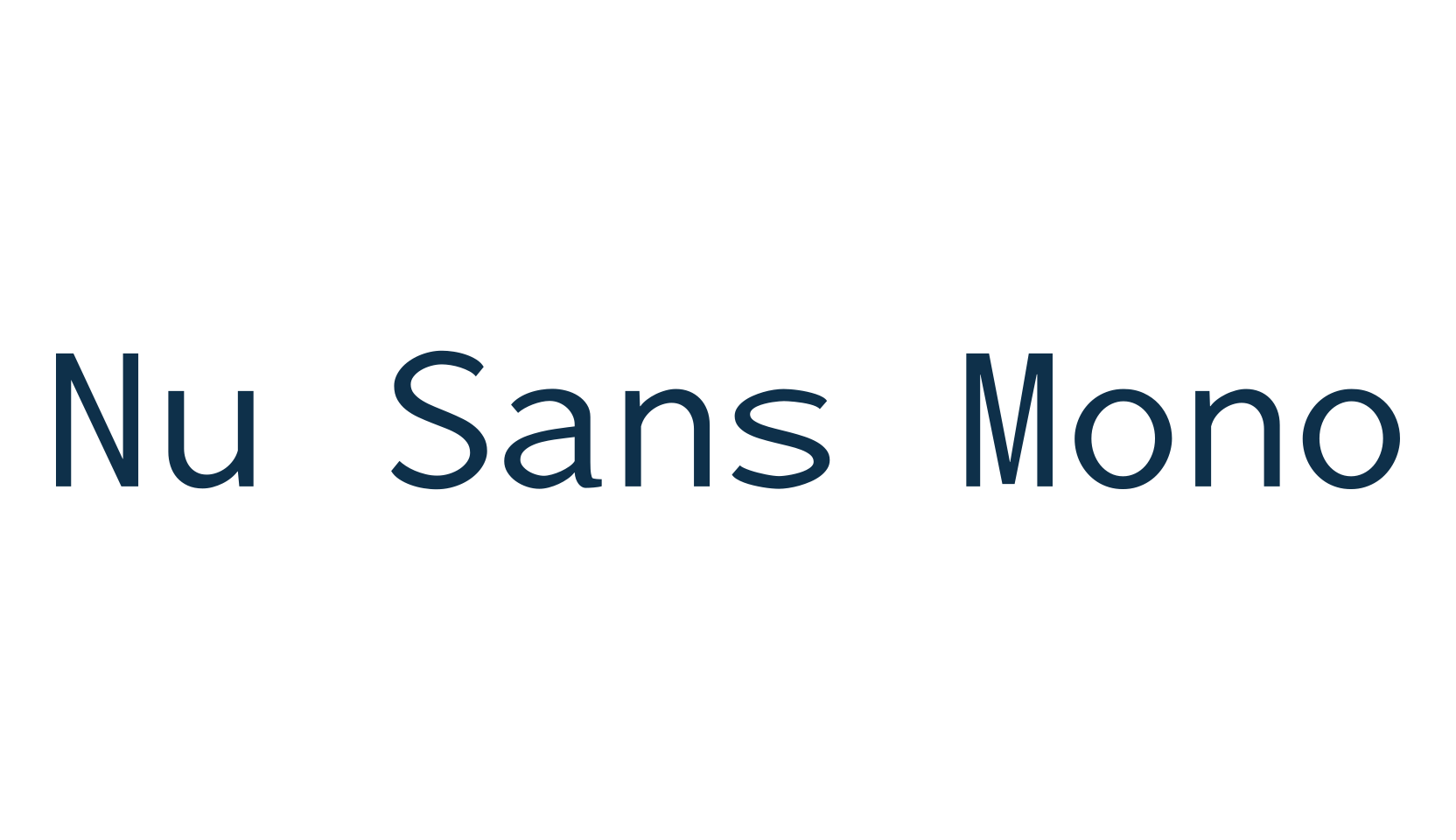 Nu Sans Mono, basic fixed width font preview