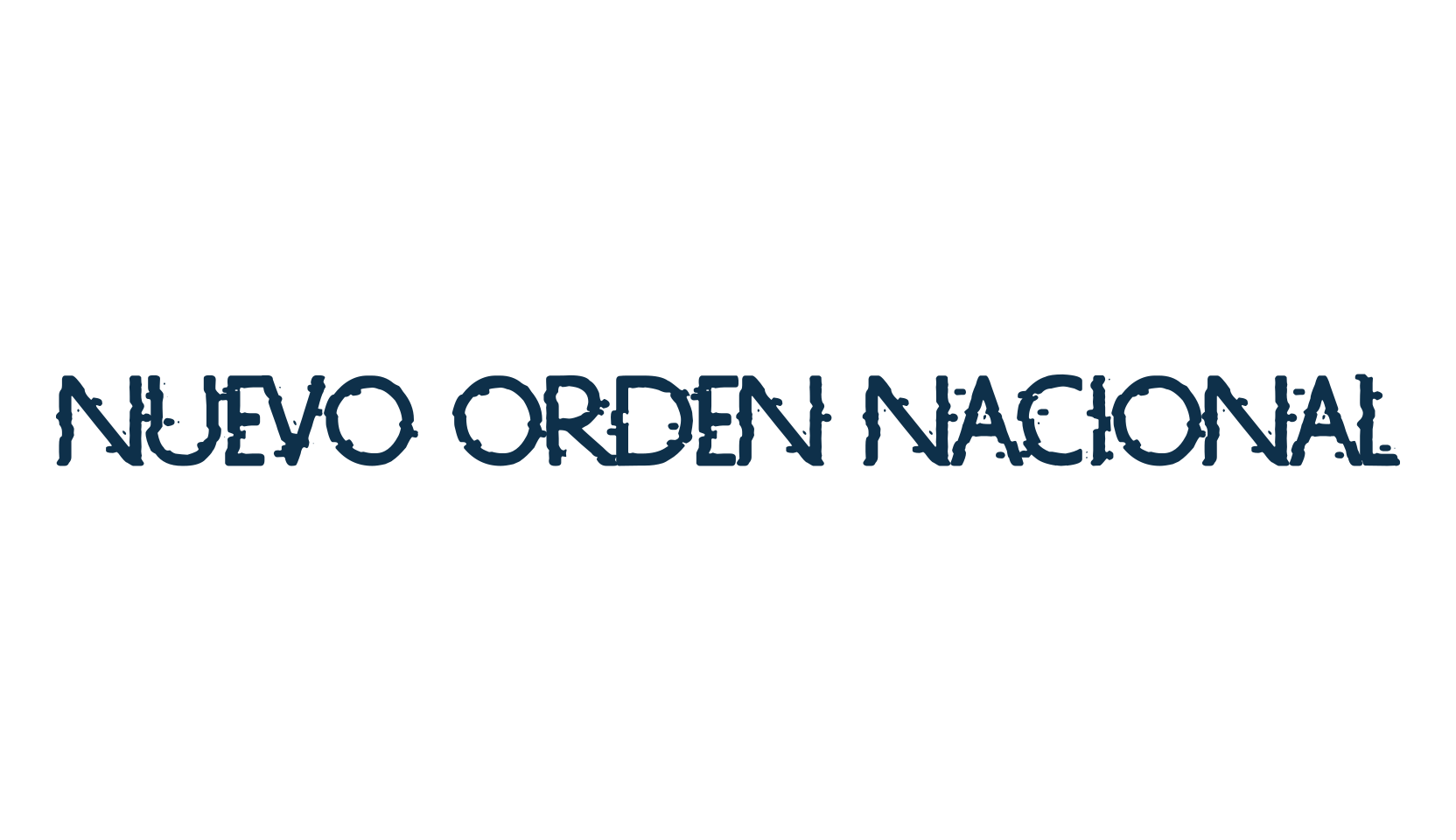Nuevo Orden Nacional, fancy distorted decorative font preview