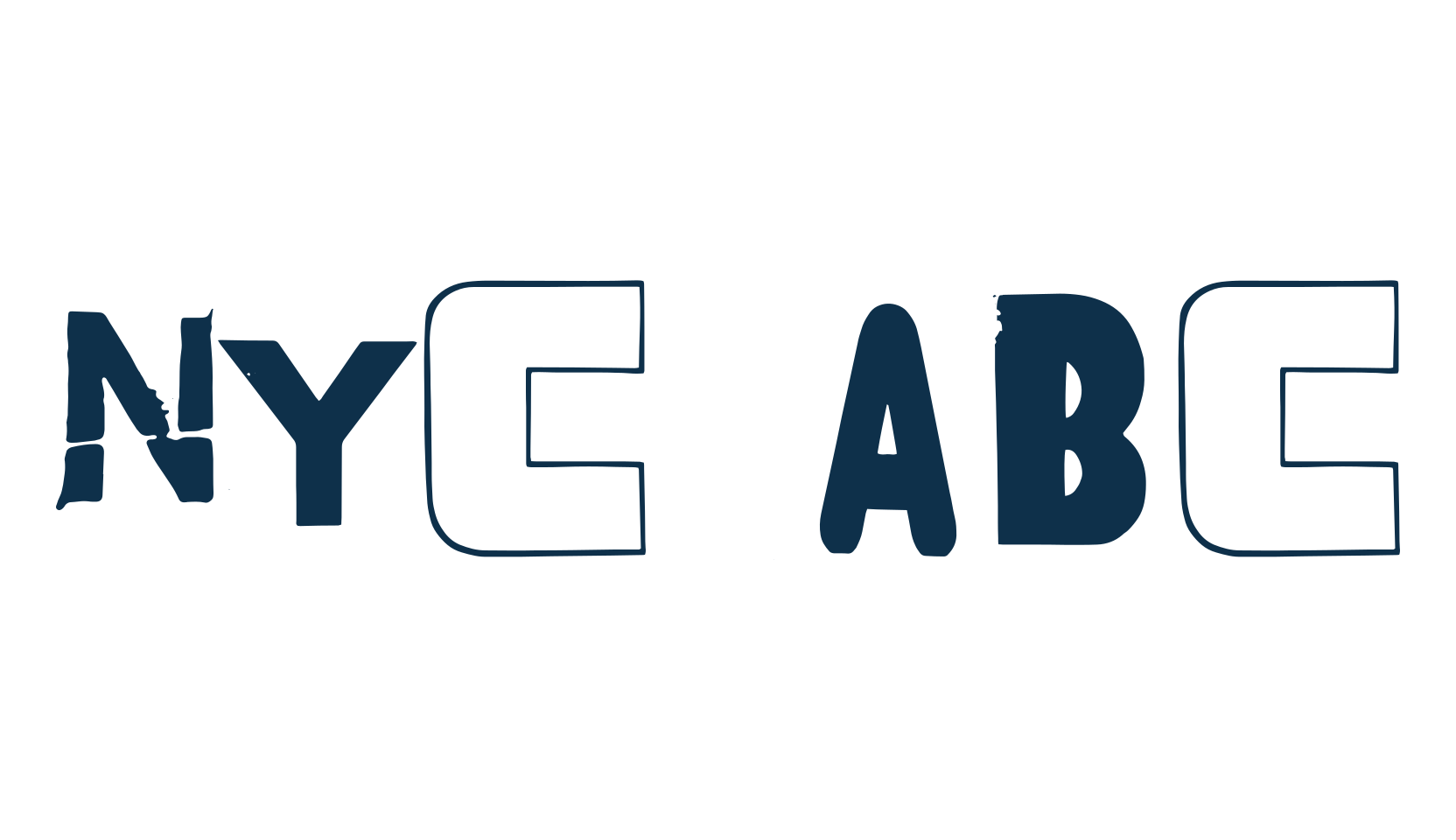 NYC ABC, distorted font preview