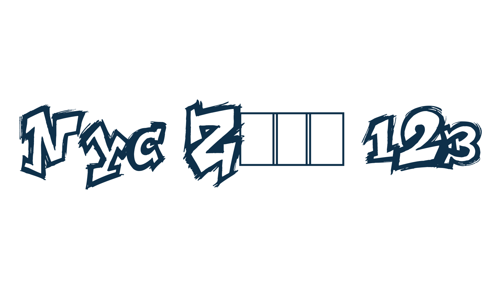 NYC Zone 123, script graffiti fancy decorative calligraphy font preview