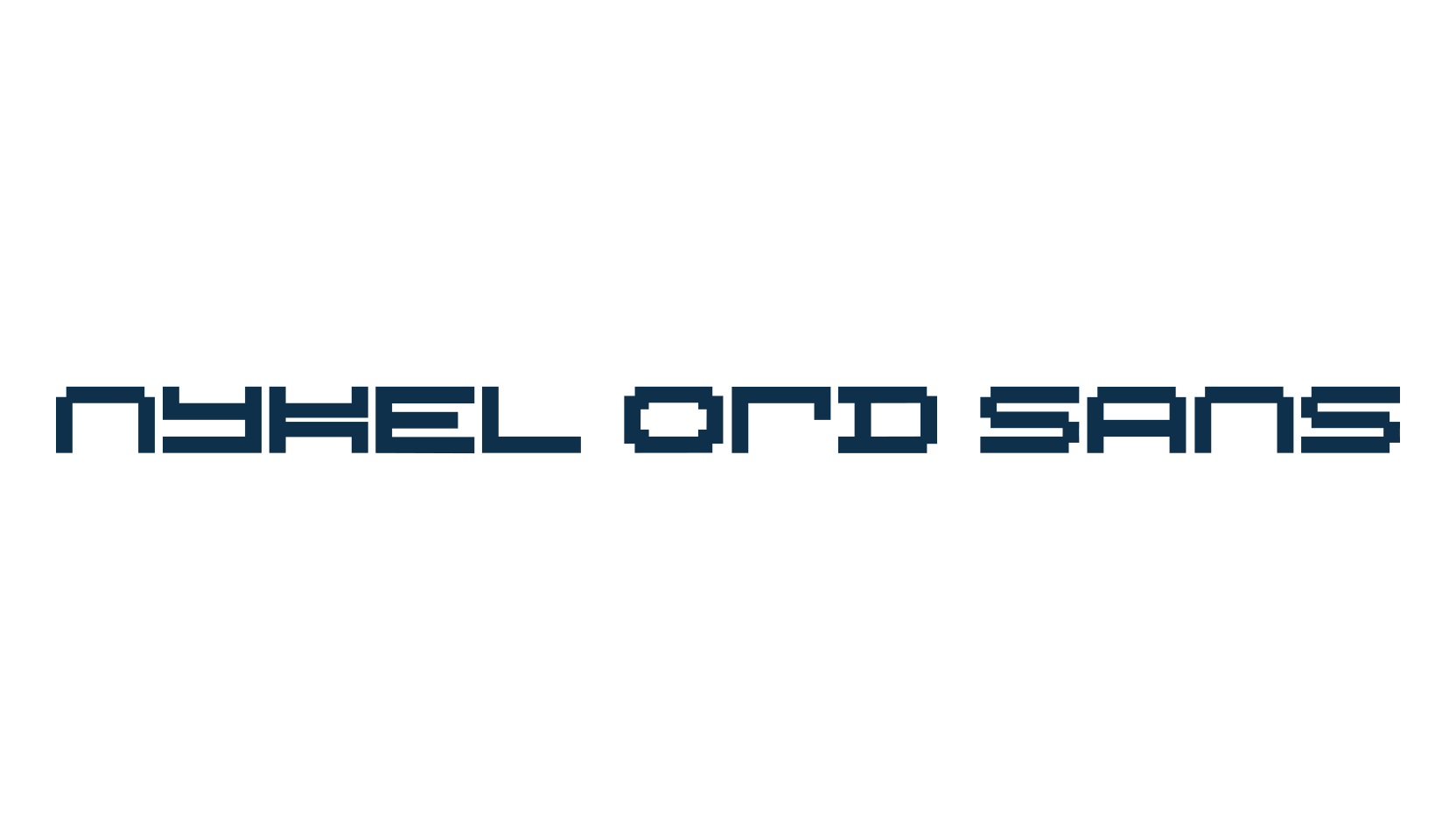 Nykel Ord Sans, techno square sci-fi font preview
