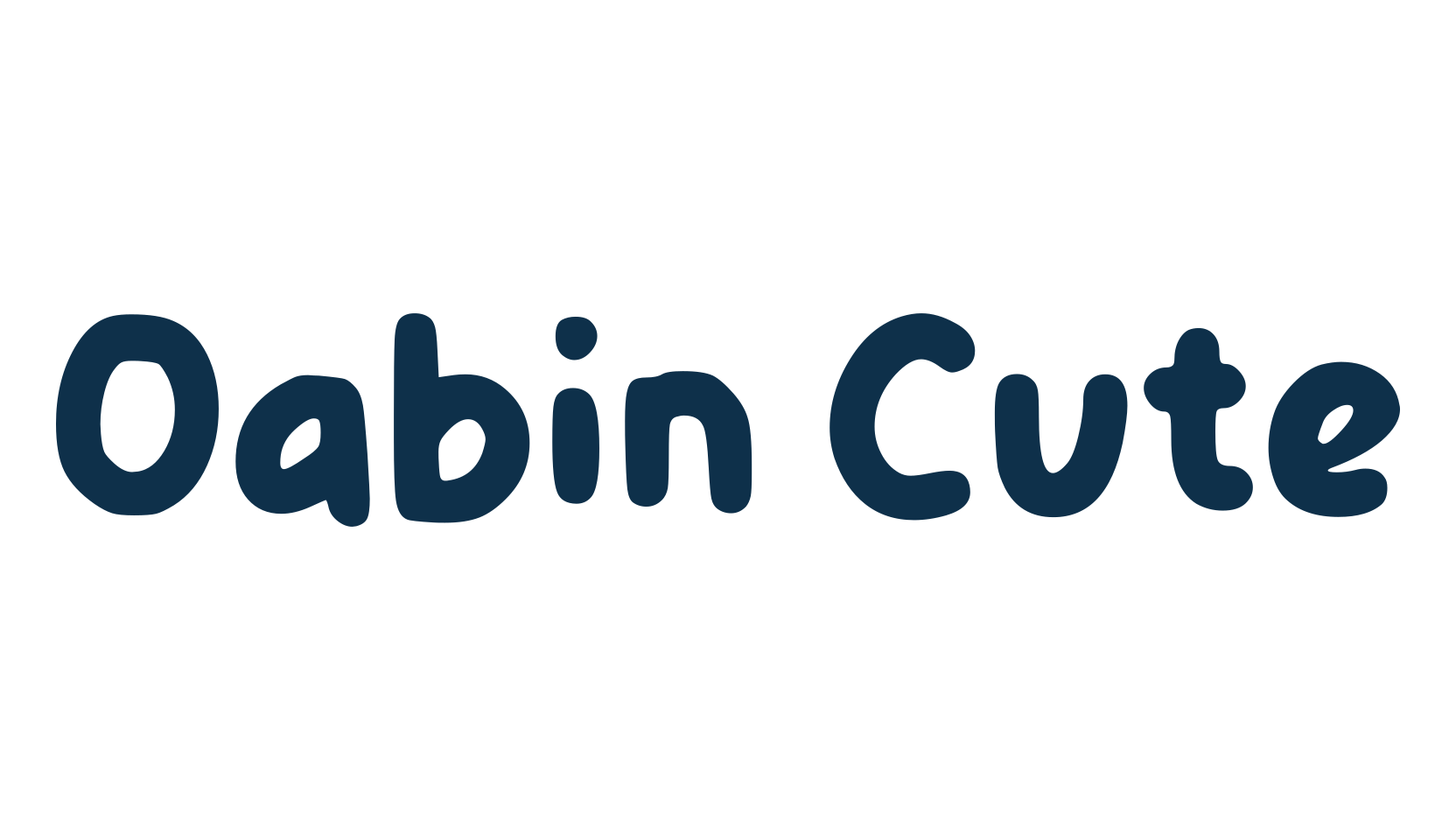 Oabin Cute, cartoon font preview