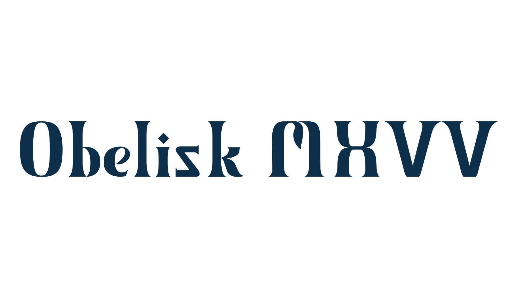 Obelisk MXVV, gothic modern font preview