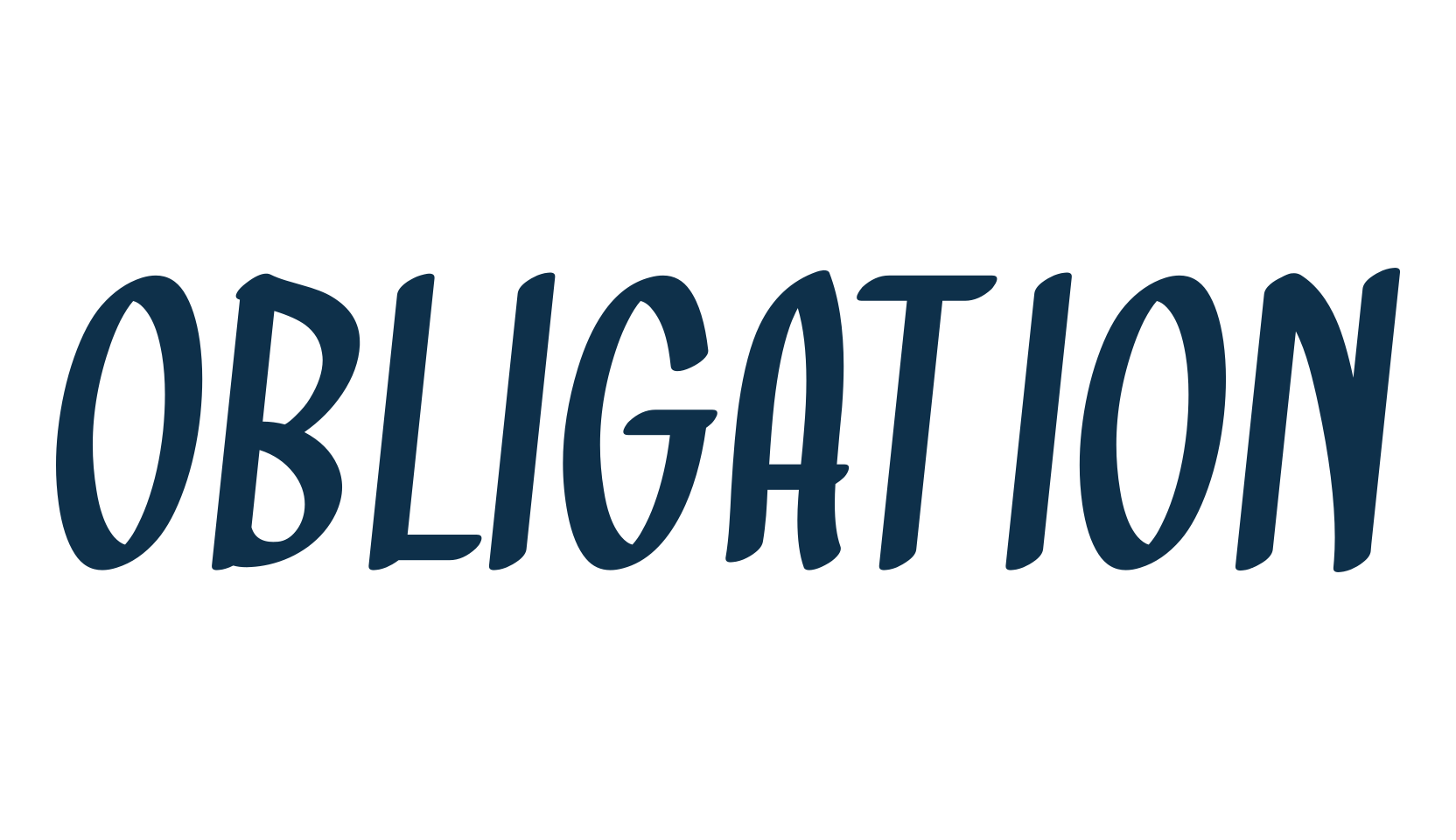 Obligation, script handwritten fancy decorative calligraphy font preview