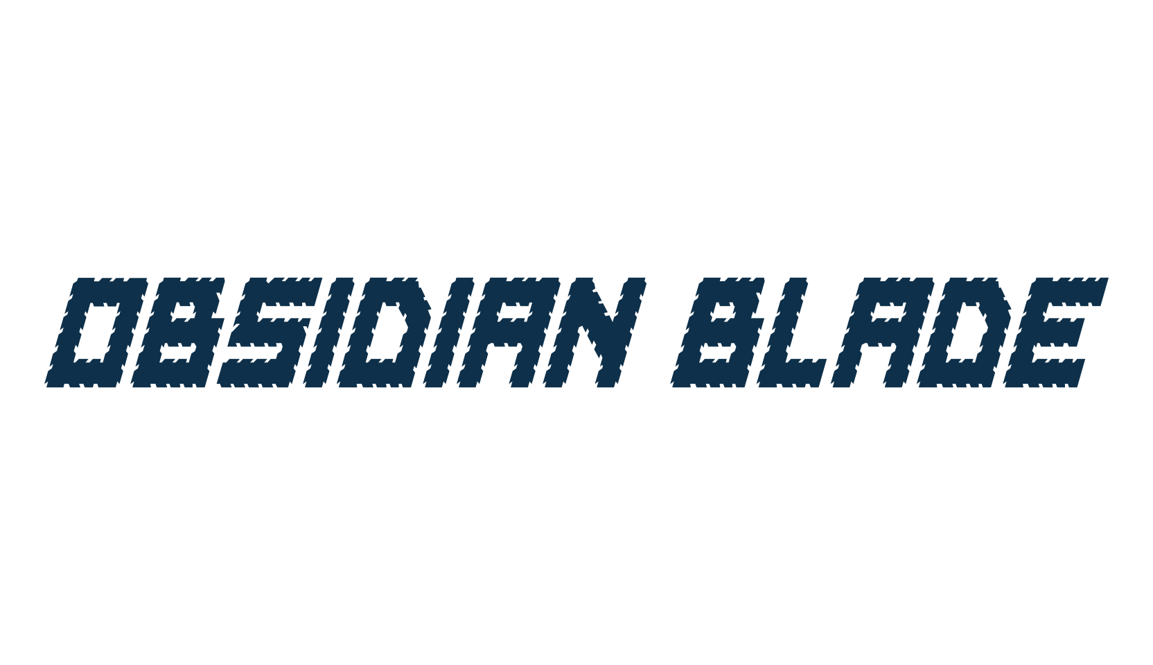 Obsidian Blade, fancy various techno sci-fi font preview