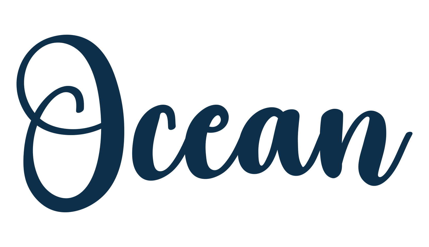Ocean (ocean-2), calligraphy font preview