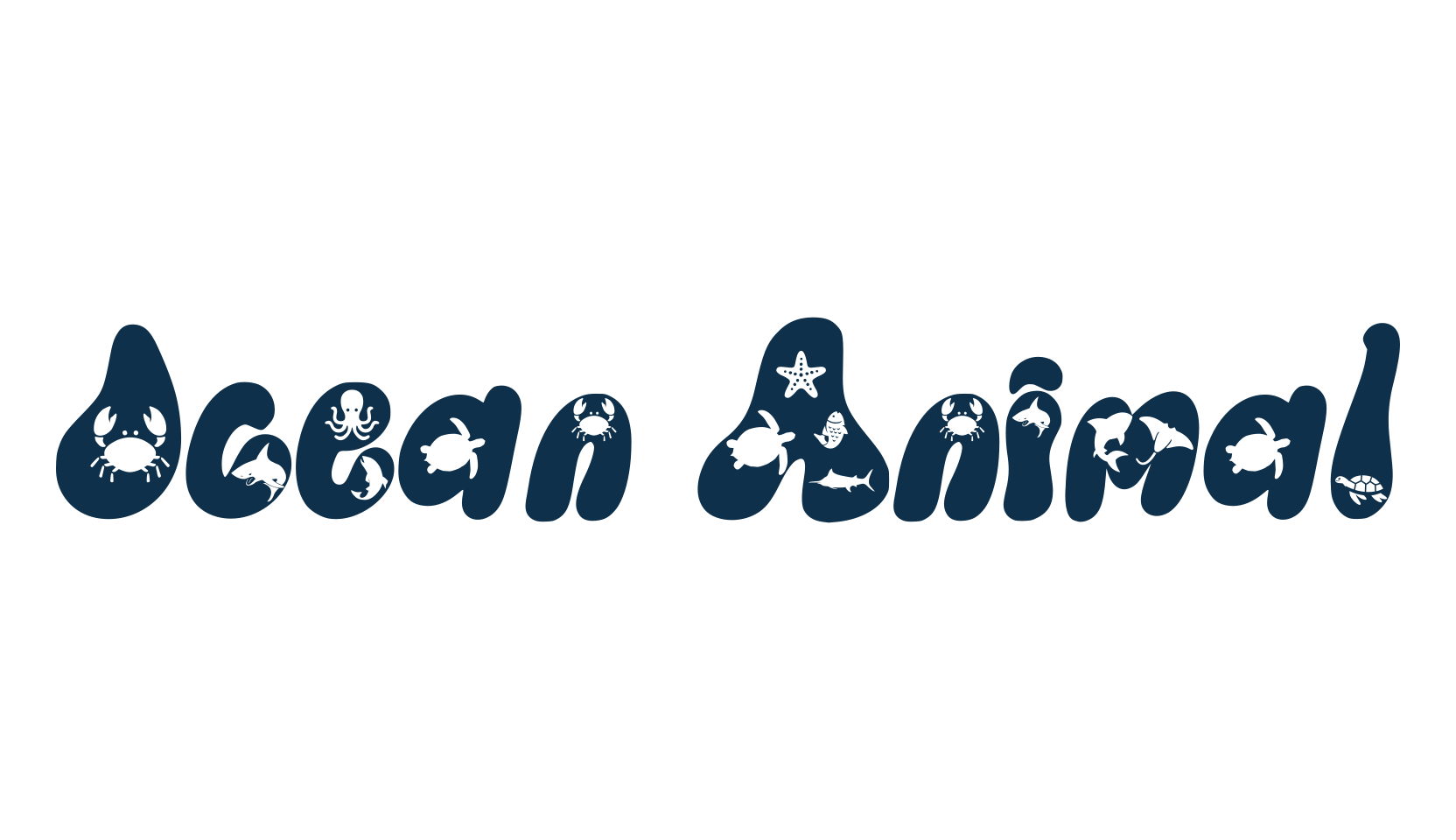 Ocean Animal, decorative font preview