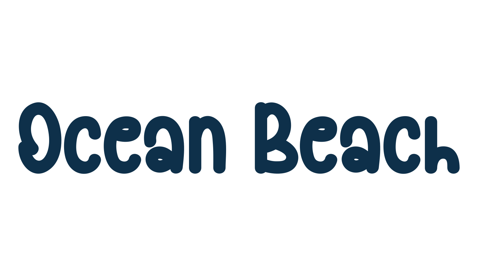 Ocean Beach, fancy various decorative script calligraphy font preview