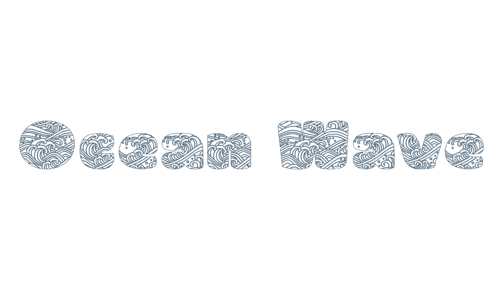Ocean Wave, decorative font preview