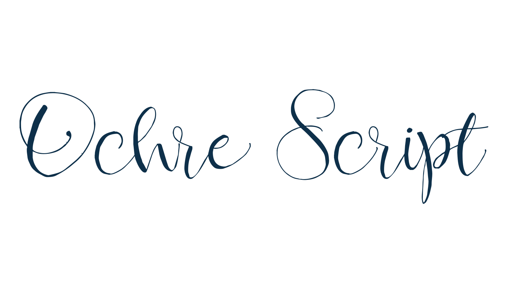 Ochre Script, calligraphy font preview