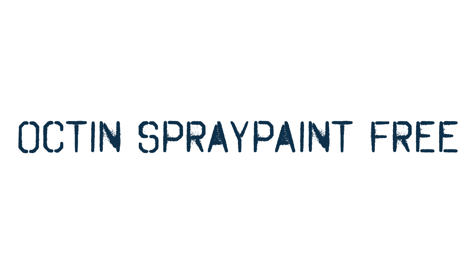 Octin Spraypaint Free, fancy stencil, army decorative font preview