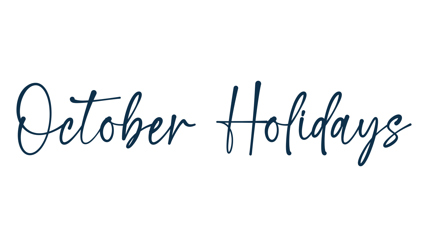 October Holidays, script handwritten fancy decorative calligraphy font preview