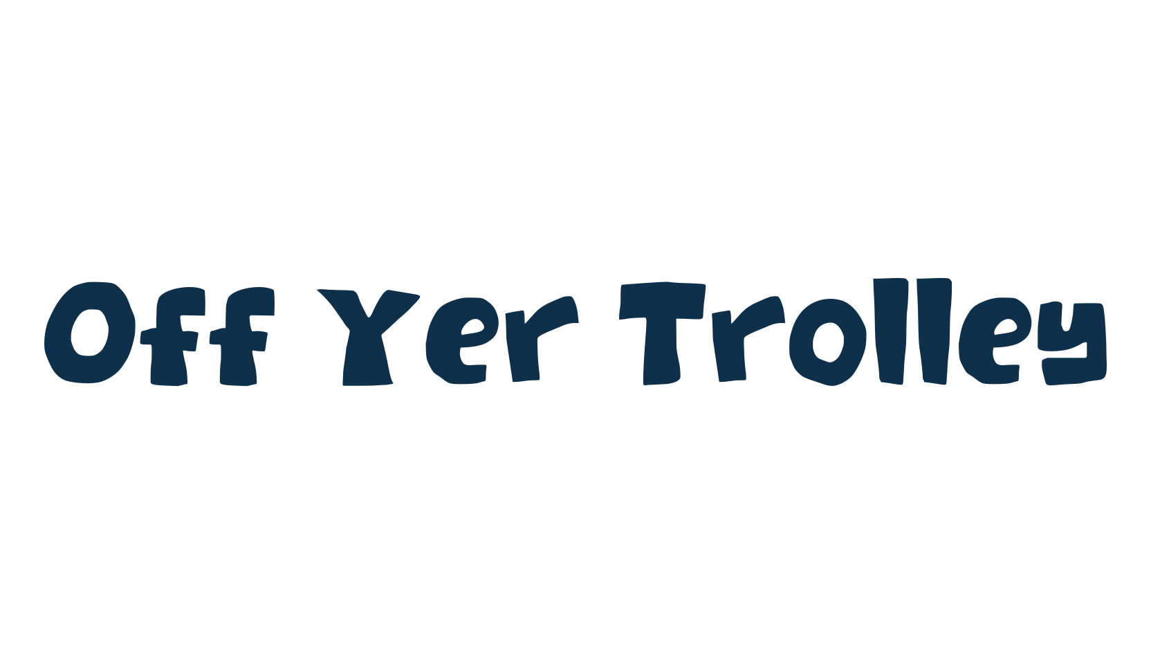 Off Yer Trolley, fancy cartoon decorative font preview