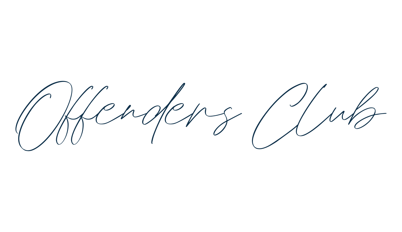Offenders Club, script handwritten fancy decorative calligraphy font preview
