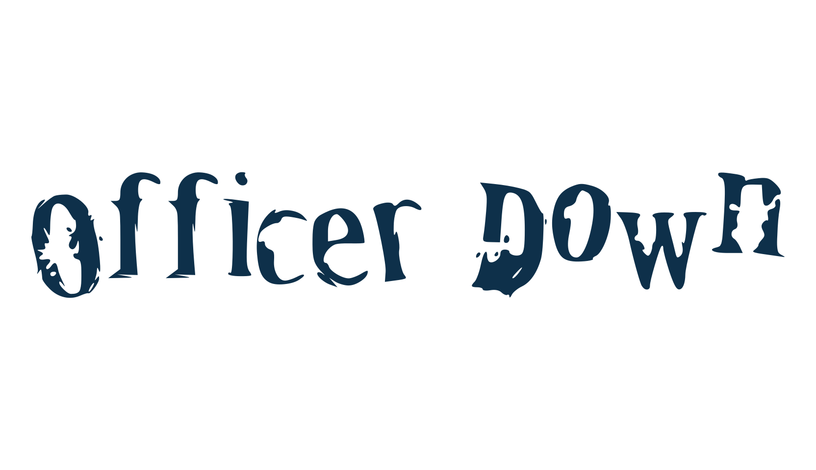 Officer Down, fancy destroy decorative font preview