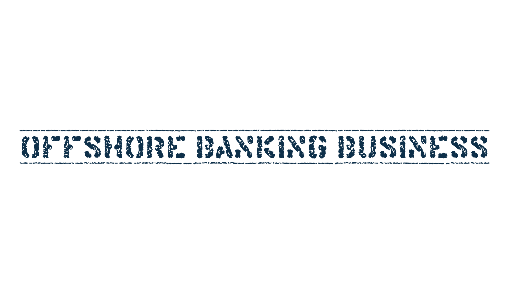 Offshore Banking Business, stencil, army font preview
