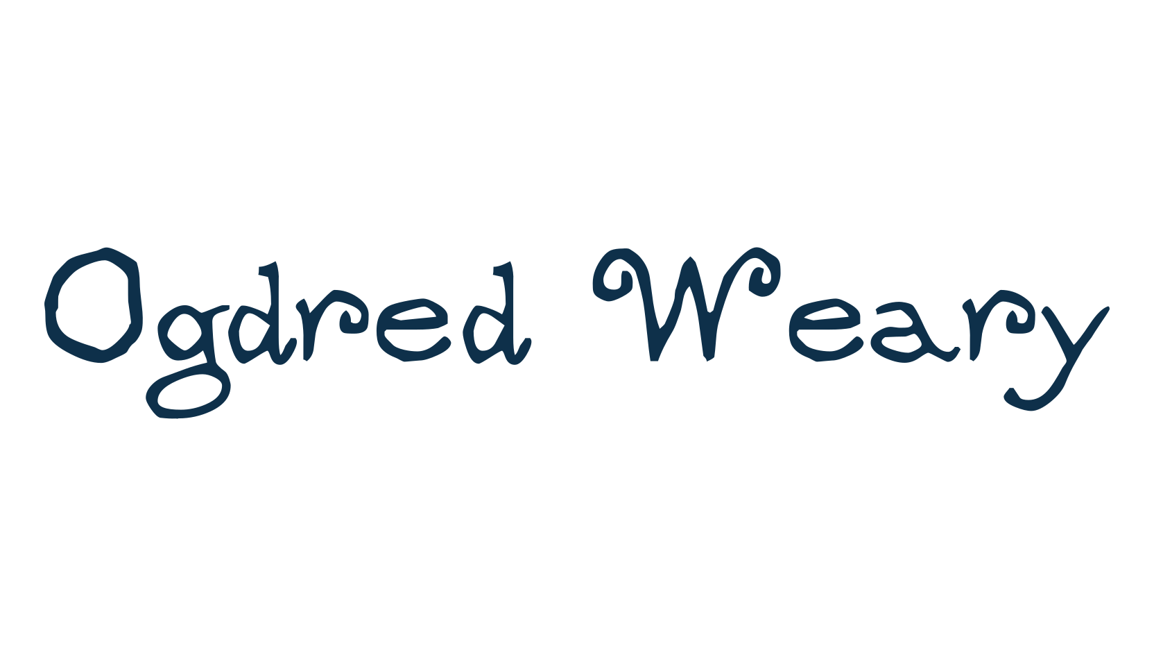 Ogdred Weary, curly font preview