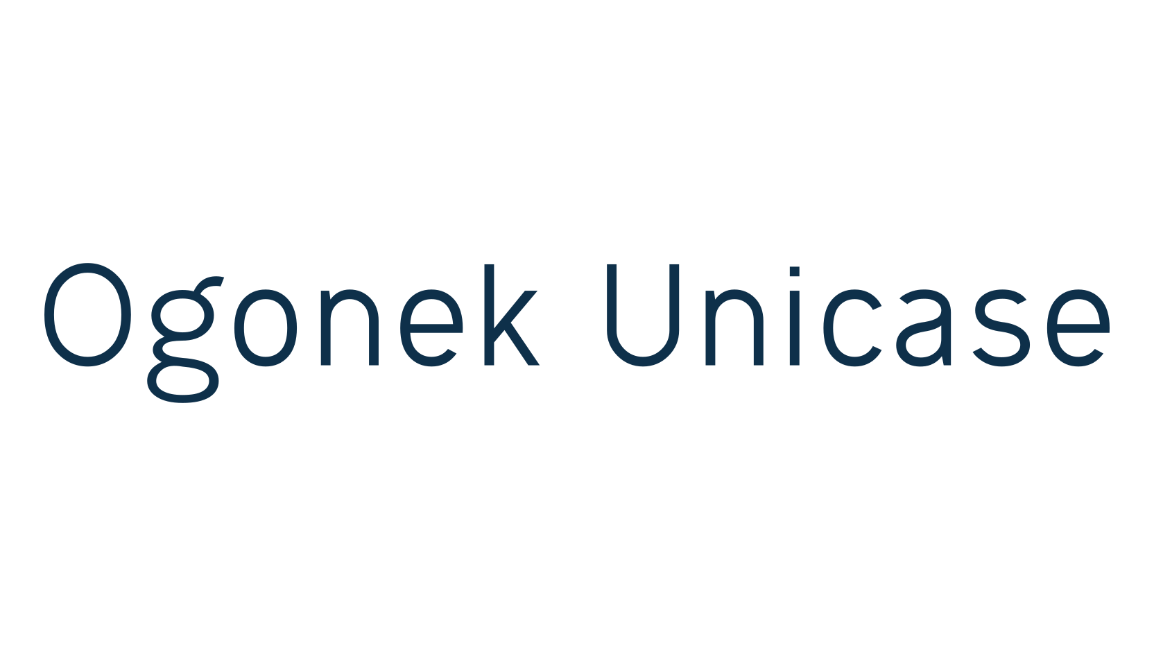 Ogonek Unicase, basic sans serif font preview