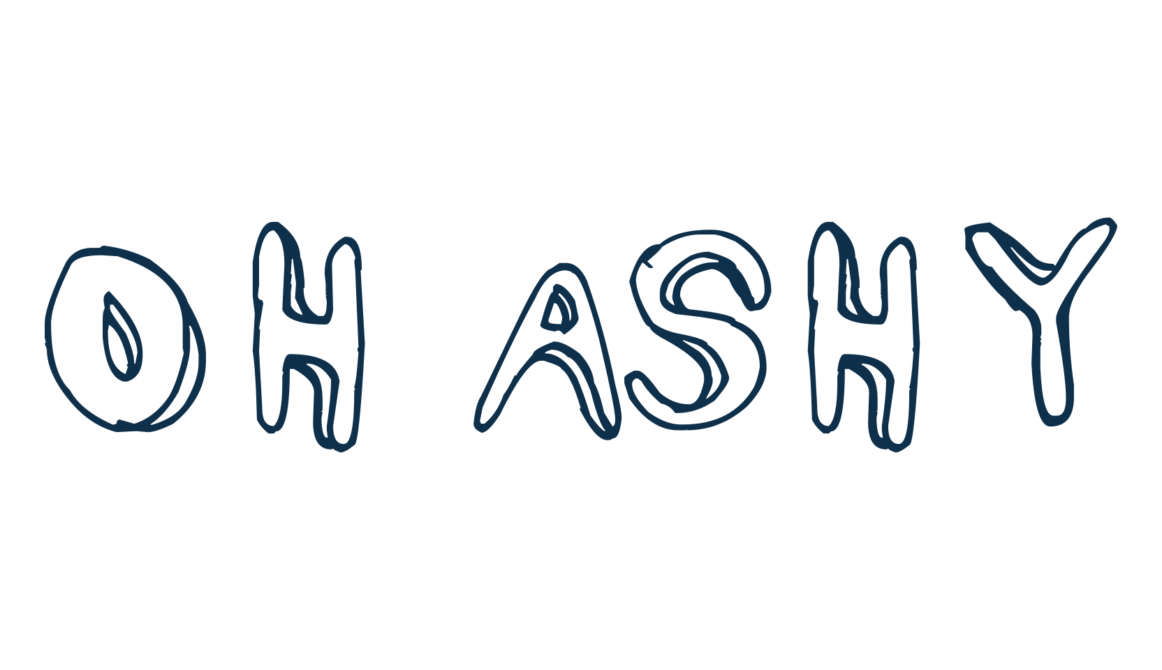 Oh Ashy, fancy cartoon decorative font preview