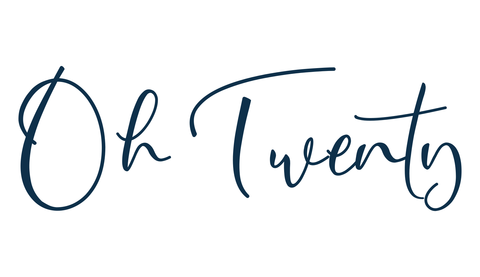 Oh Twenty, script handwritten fancy decorative calligraphy font preview