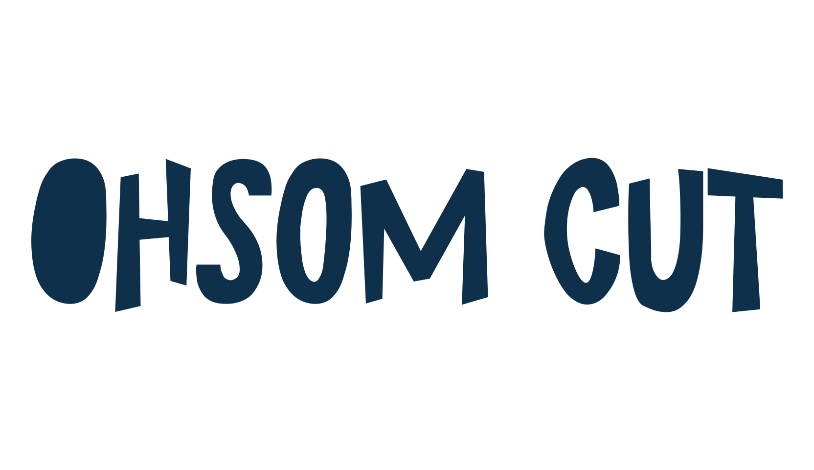 Ohsom Cut, fancy cartoon decorative font preview