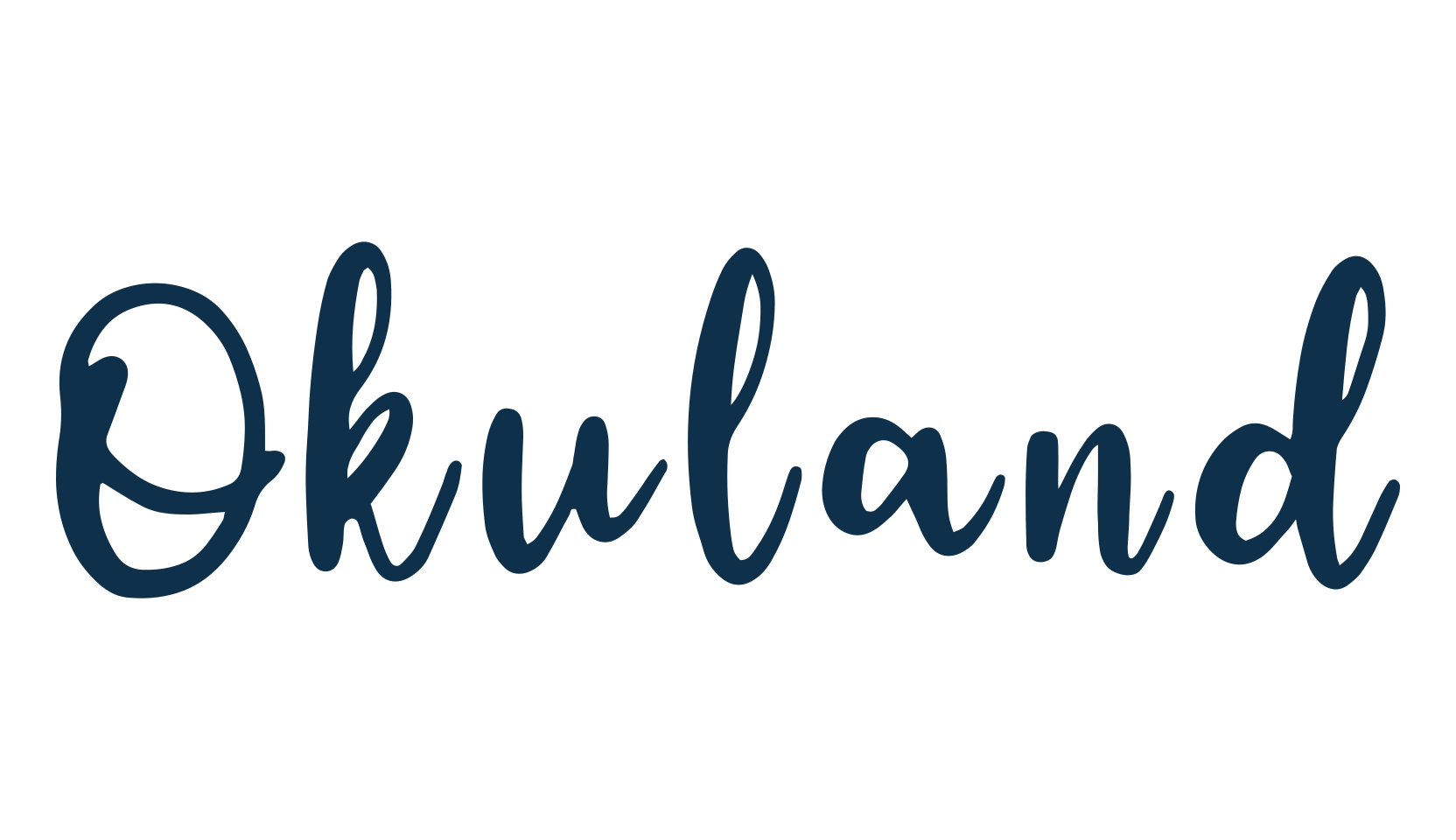 Okuland, brush font preview