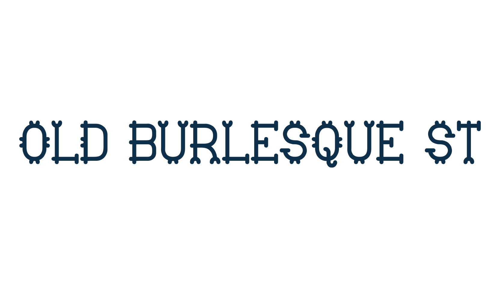 Old Burlesque St, fancy various decorative font preview