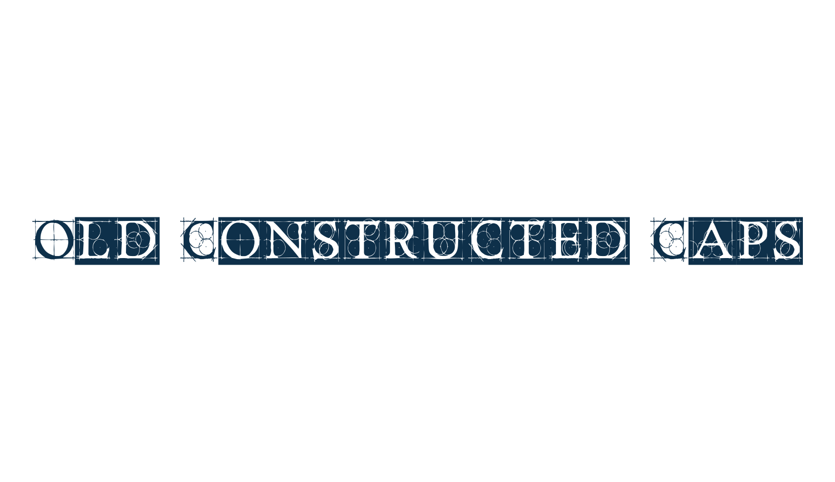 Old Constructed Caps, grid font preview