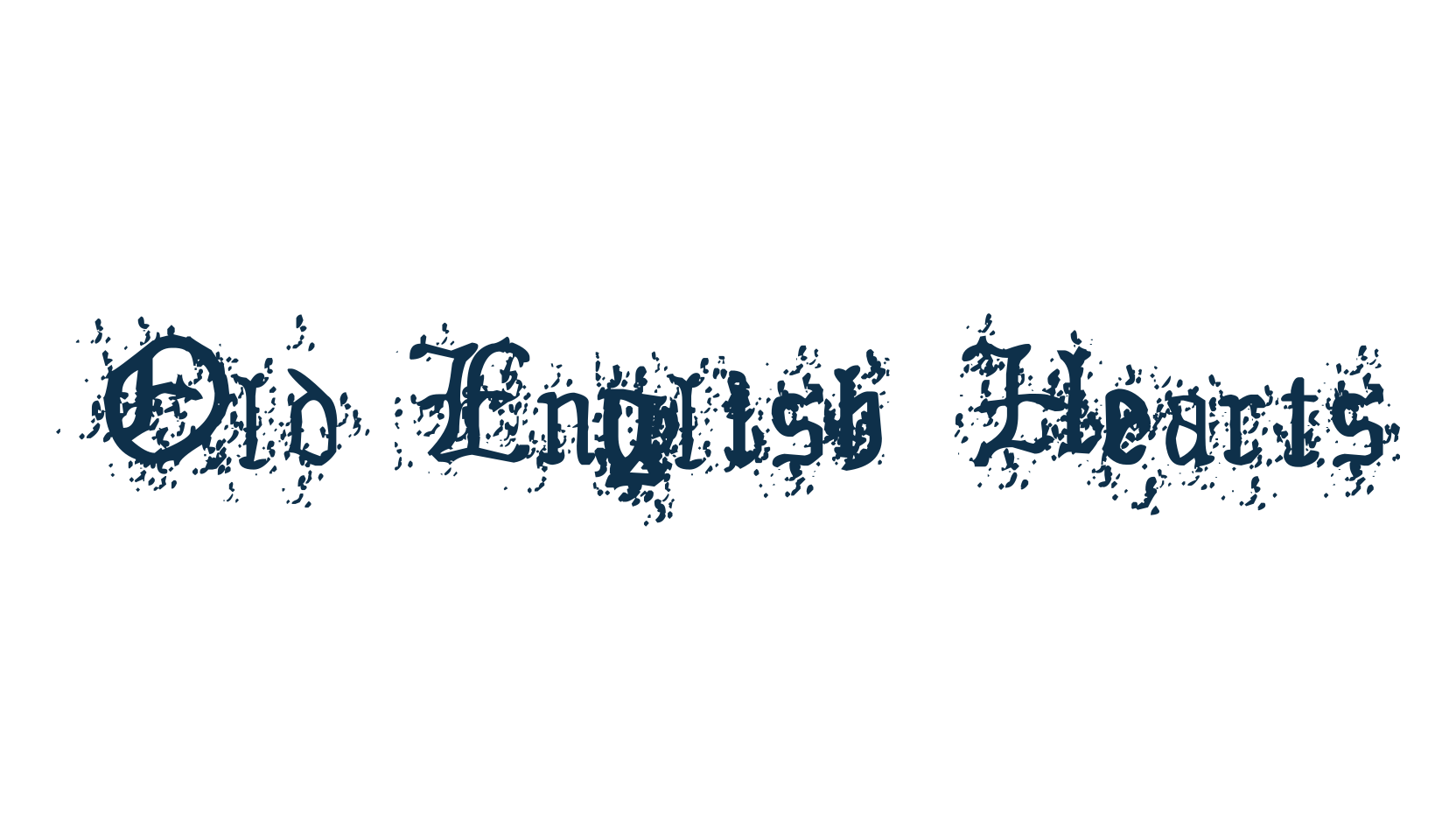Old English Hearts, gothic medieval font preview