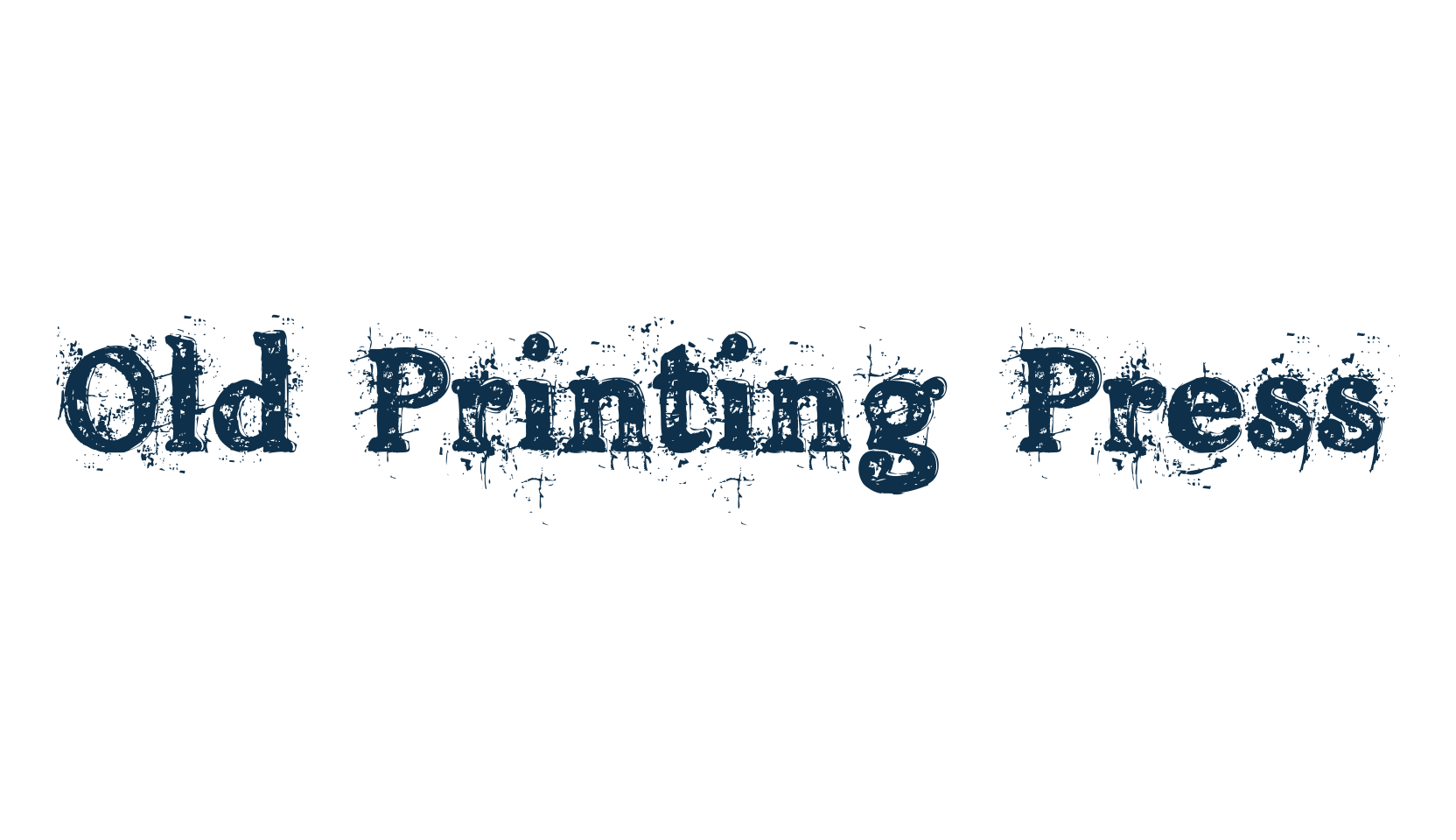 Old Printing Press, fancy destroy decorative font preview
