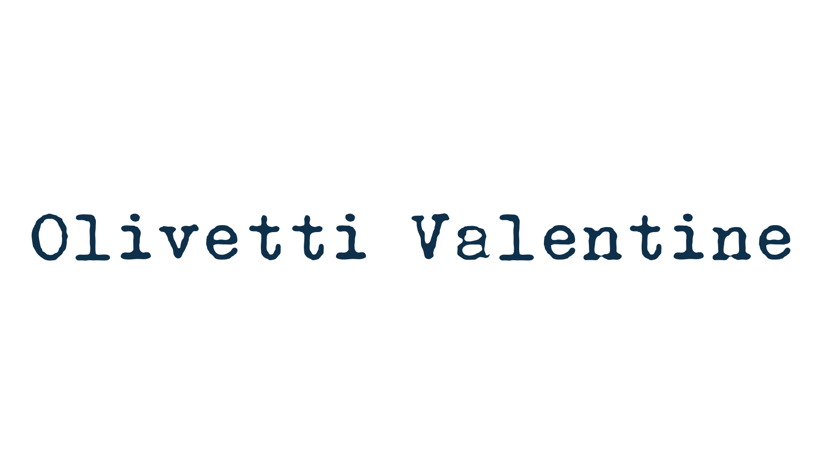 Olivetti Valentine, typewriter font preview