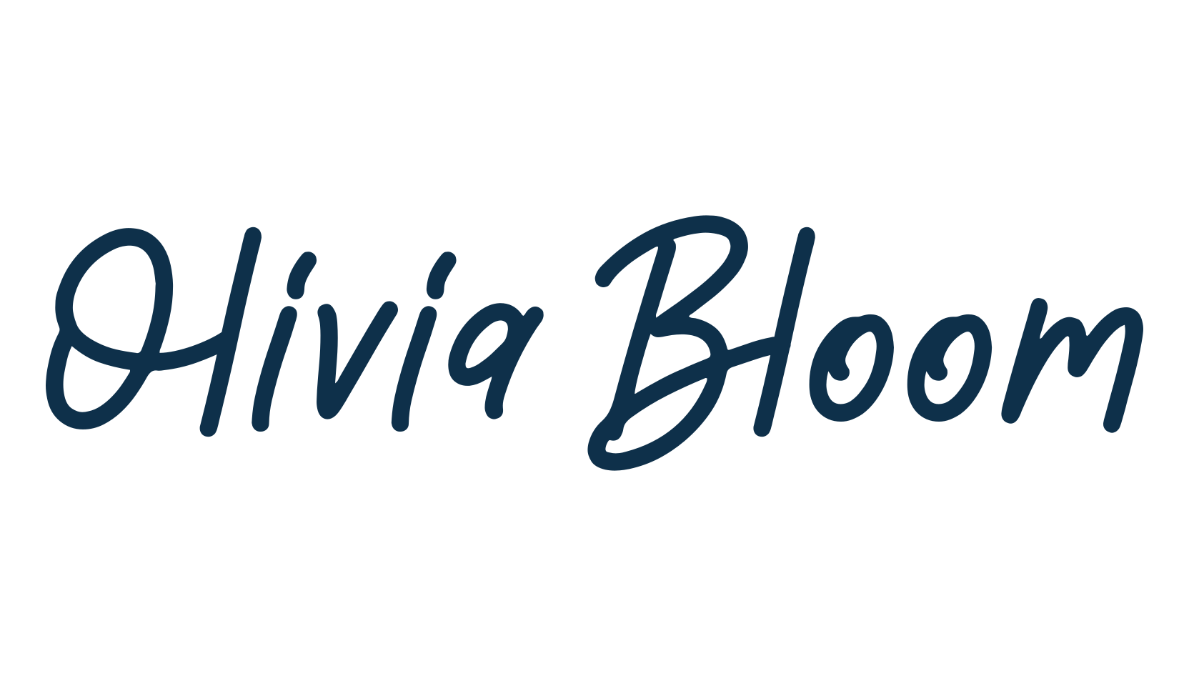 Olivia Bloom, handwriting font preview