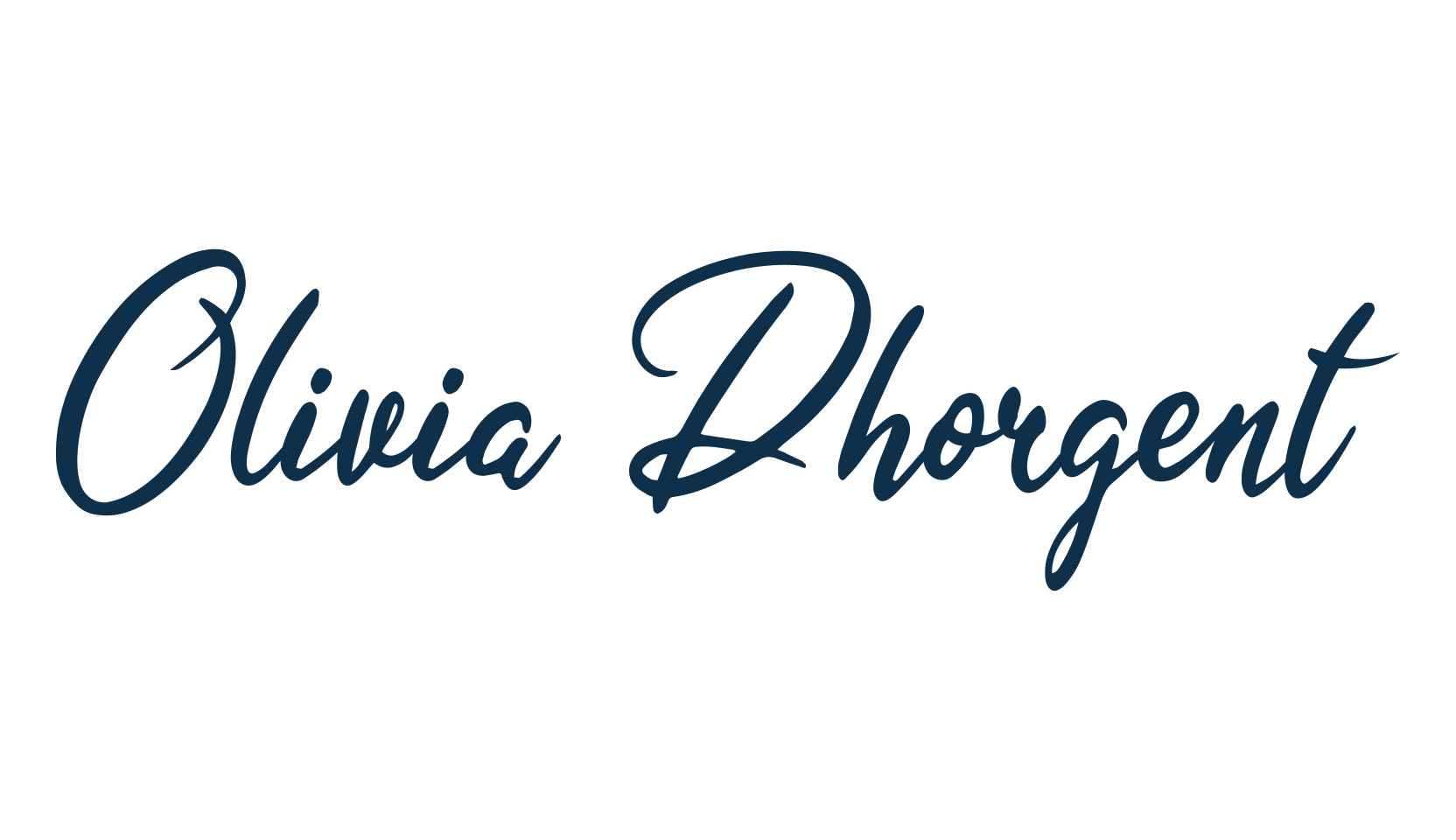Olivia Dhorgent, script calligraphy fancy decorative font preview