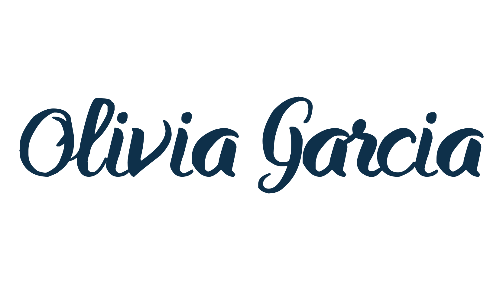 Olivia Garcia, fancy various decorative script calligraphy font preview