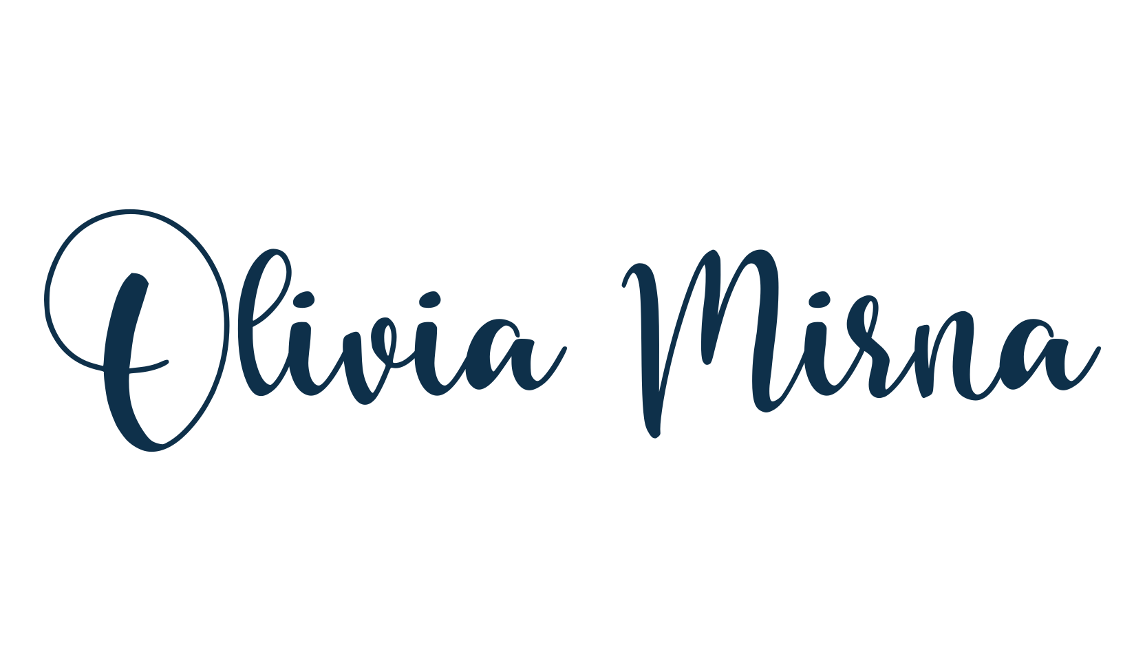 Olivia Mirna, calligraphy font preview