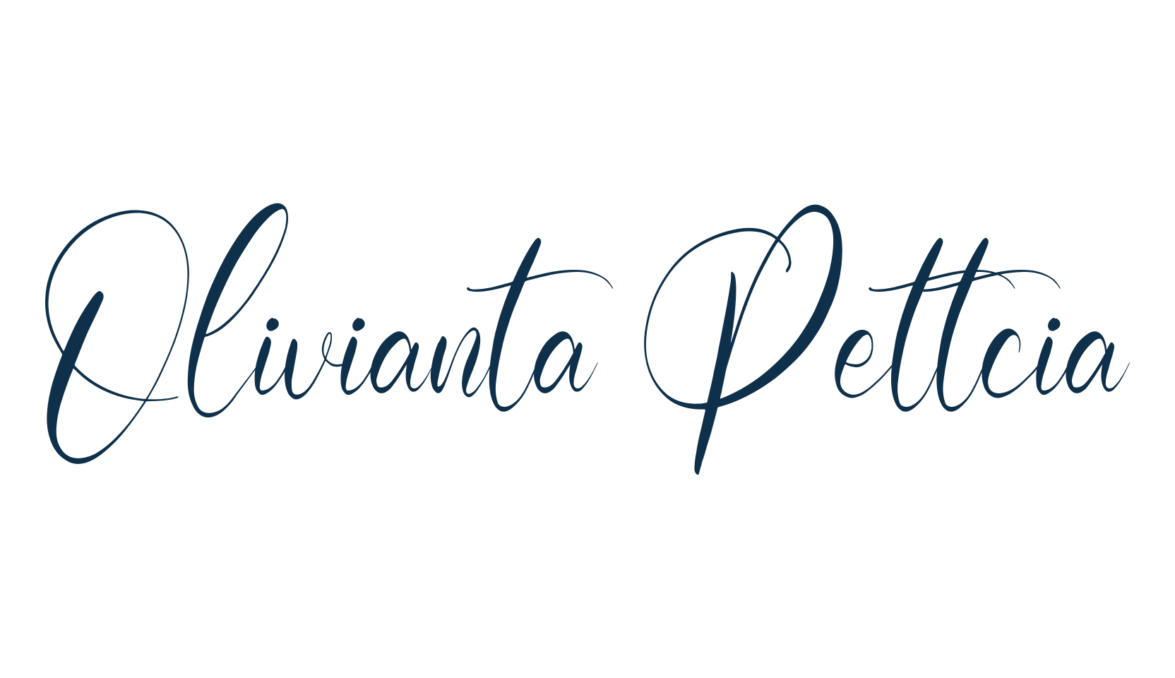 Olivianta Pettcia, script calligraphy fancy decorative font preview