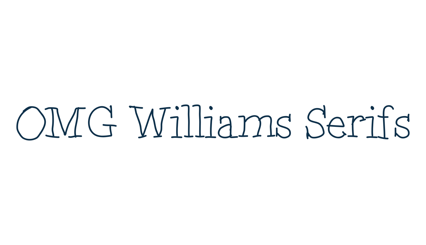 OMG Williams Serifs, fancy various decorative script calligraphy font preview