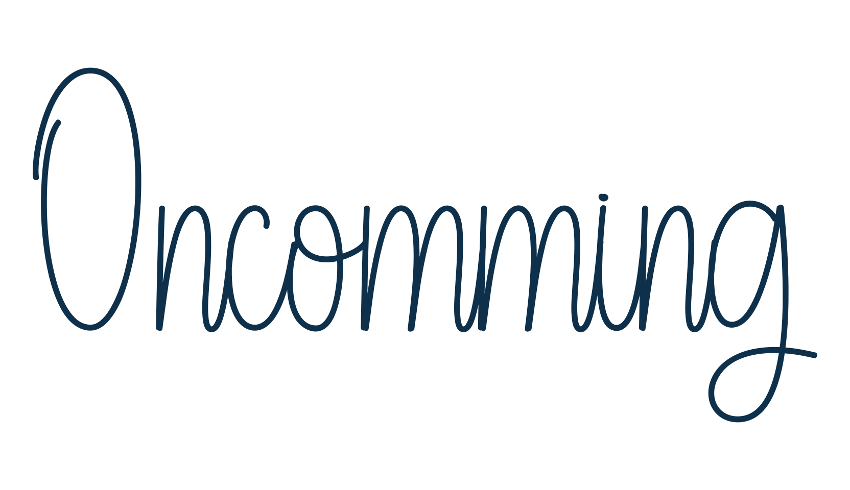 Oncomming, script handwritten fancy decorative calligraphy font preview